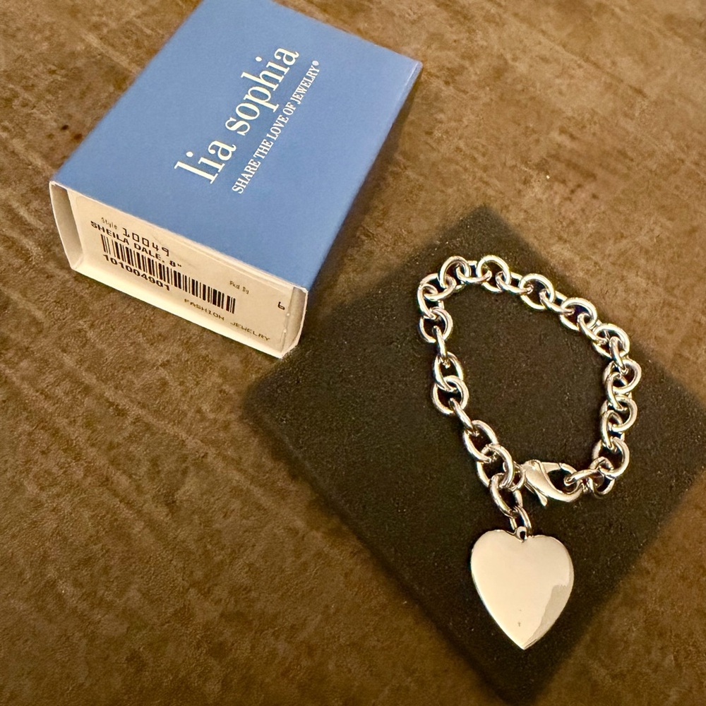 Lia Sophia Sheila Dale Necklace and Bracelet with Heart Charms